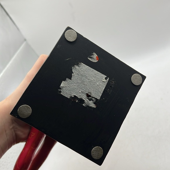 Vintage Japanese Yoga Soccer Woman Red Black Decor Figurine Statue - Picture 6 of 16